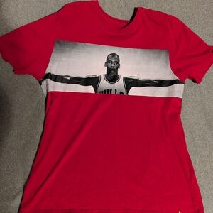 Jordan Red Short Sleeve Tee with Iconic Graphic *Small Hole*